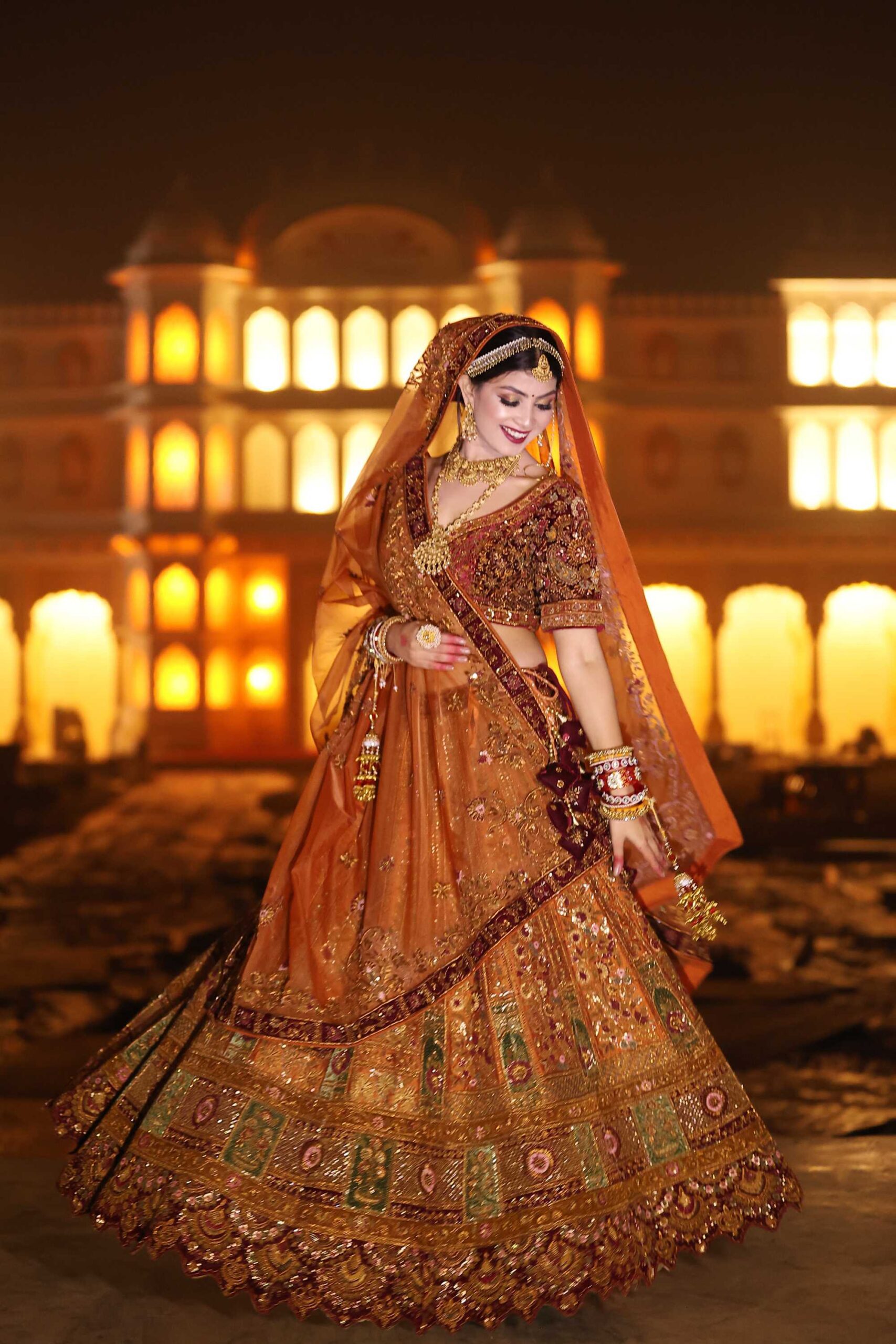 Woman in an ethnic party wear dress