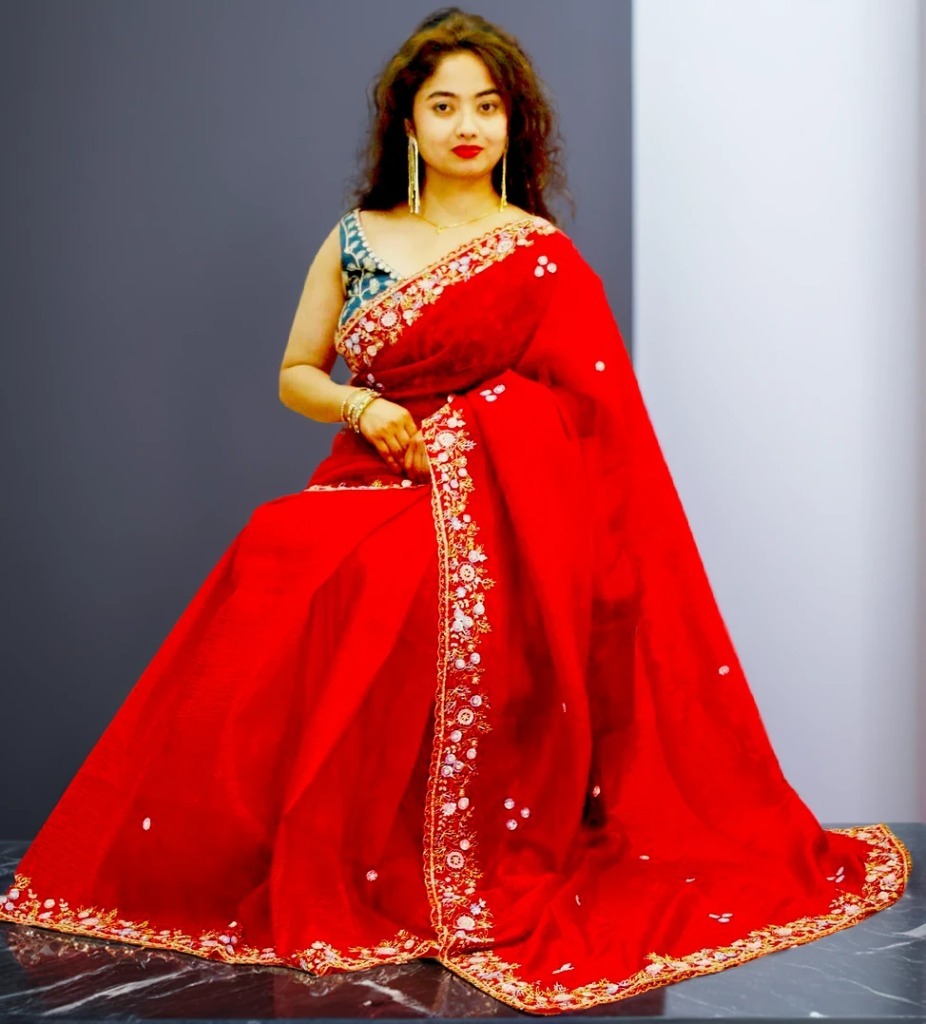 Woman in a beautiful ethnic saree